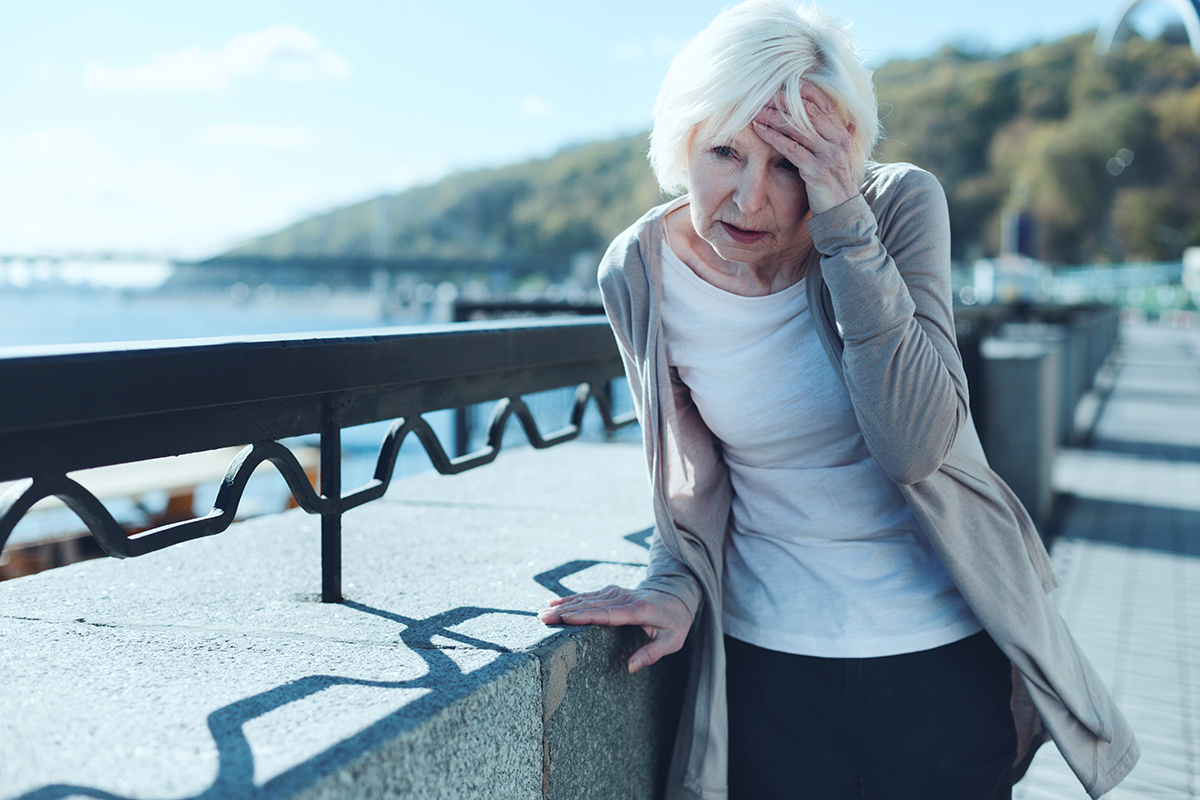 senior lady with vertigo