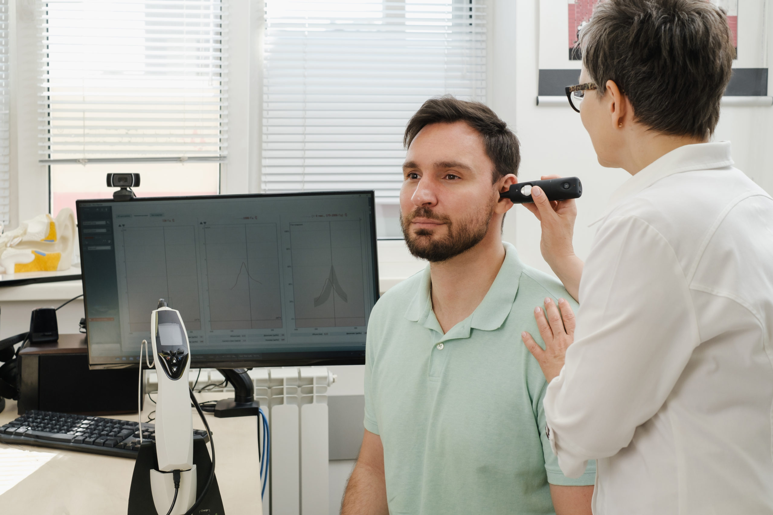 man having a hearing test